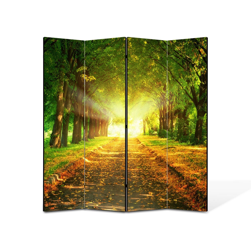 Paravan de Camera ArtDeco din 4 Panouri Peisaj Lumini fantastice 140 x 150 cm