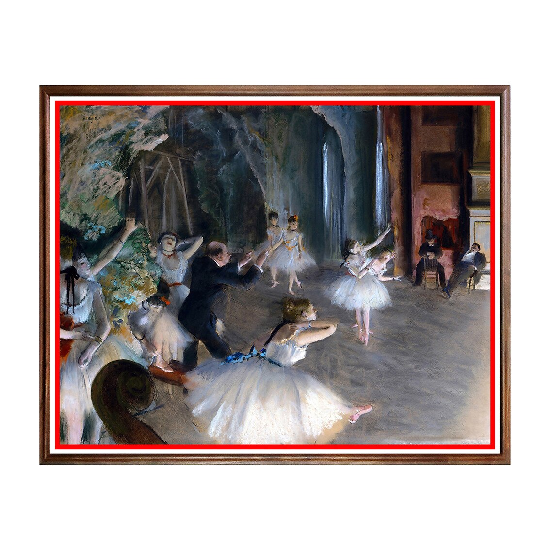 Tablou Poster, Arta Sec. XIX, Edgar Degas - Ensayo de Ballet en el Escenario - ASN-028, 40 x 50 cm