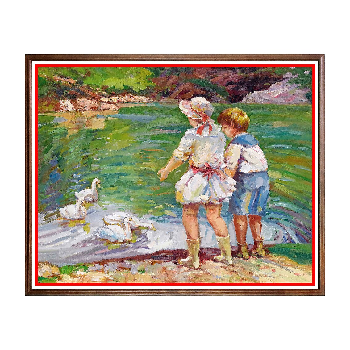 Tablou Poster, Arta Sec. XIX, Edward Cucuel - Feeding Time in Central Park - ASN-043, 40 x 50 cm