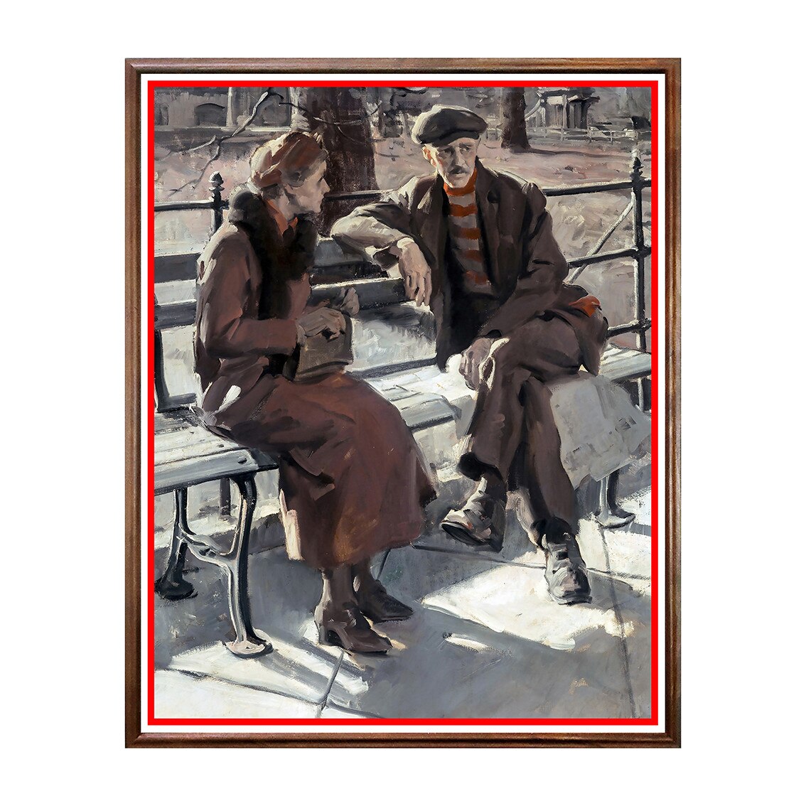 Tablou Poster, Arta Sec. XIX, Haddon Hubbard Sundblom - A Talk in the Park - ASN-059, 40 x 50 cm