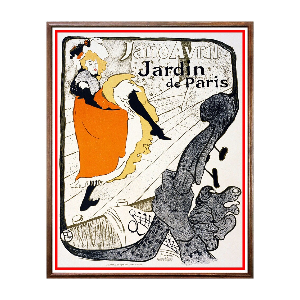 Tablou Poster, Arta Sec. XIX, Henri de Toulouse-Lautrec - Jane Avril - ASN-062, 40 x 50 cm