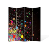 Paravan de Camera ArtDeco din 4 Panouri Abstract Decorativ Stropi de culoare 140 x 150 cm