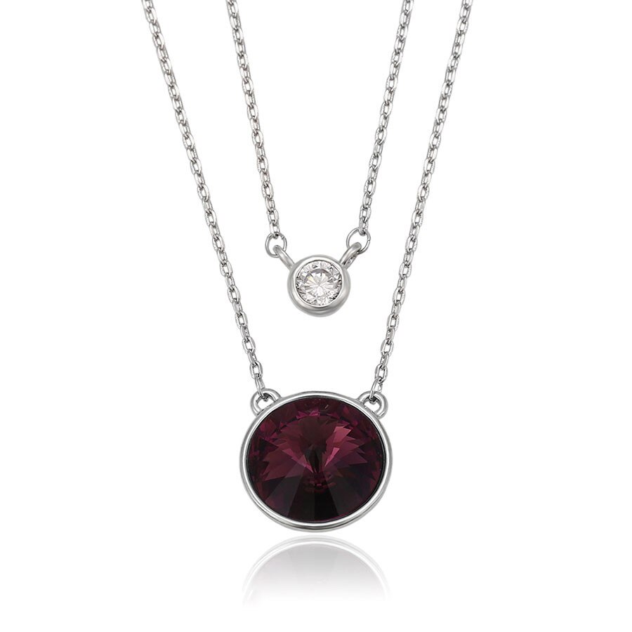 Lantisor Color by the yard placati cu aur alb si cristale