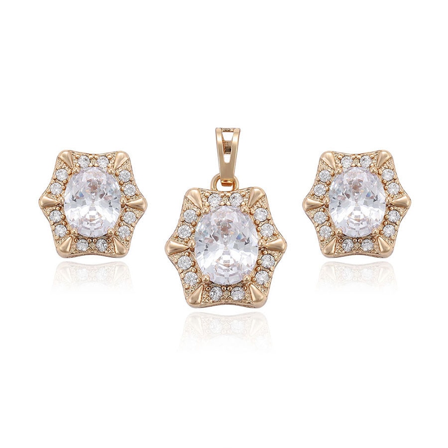 Set Gold Vintage placat cu aur de 18K si cristale