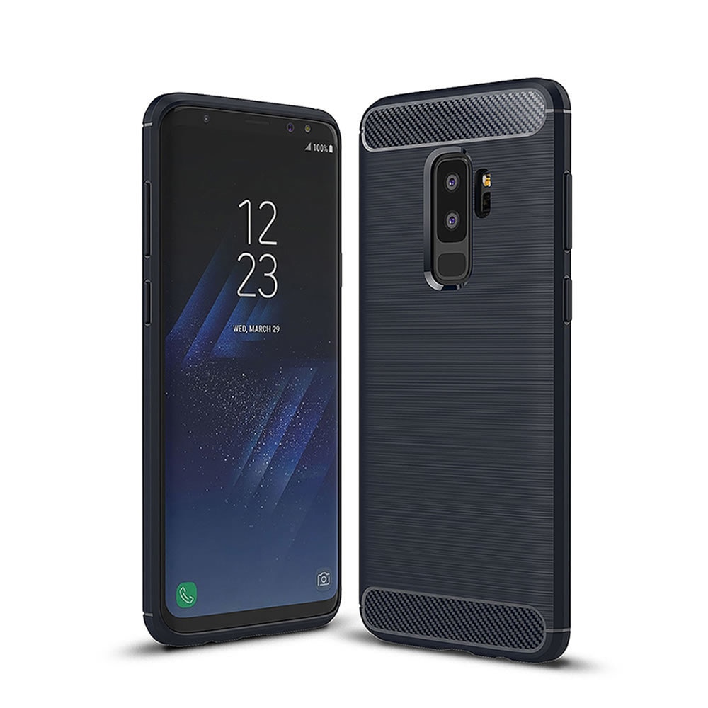 Husa Samsung Galaxy S9+ Plus G965F Tip Carcasa Aspect Brushed Culoare Neagra