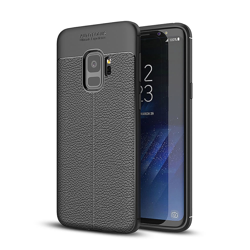 Husa Samsung Galaxy S9 G960F Carcasa Silicon Flexibil Aspect Piele Design Elegant