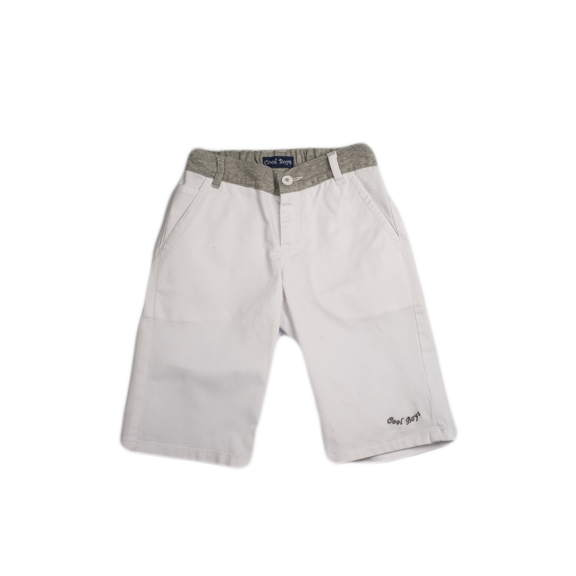 Bermuda Alba cu Tricot