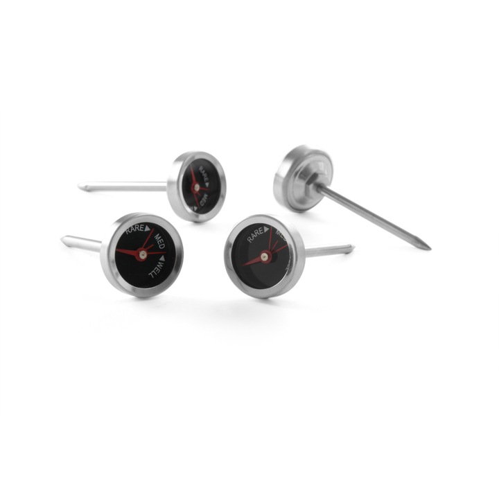Set 4 x Termometru pentru friptura, Hendi, sonda 5 cm, indicator "rare-medium-well done"