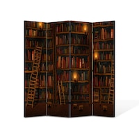 Paravan de Camera ArtDeco din 4 Panouri Abstract Decorativ Biblioteca 140 x 180 cm