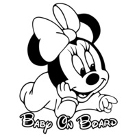 sticker auto - smaer - minnie - baby on board - 15cm x 11cm - negru imagen 25_0_
0