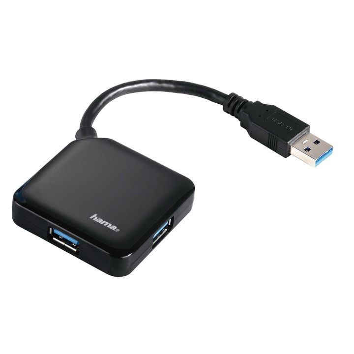 Хъб Hama 12190 USB 3.0 ХЪБ 1:4 Buspowered, черен