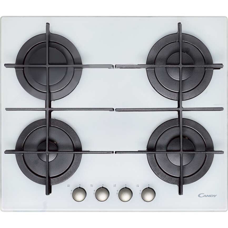Plita incorporabila Candy CVG 64 STGB, Gaz, 4 arzatoare, 60 cm, Alb
