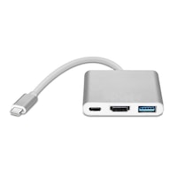 Adaptor multiport 3in1 de la USB-C la Type C, HDMI 4K, USB 3.0, incarcare compatibil Macbook, ASUS ZenBook, HP Spectre, Dell XPS, Samsung Galaxy S8 / S8 Plus - Phuture®