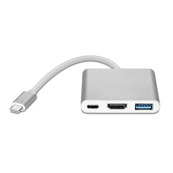 Adaptor Thunderbolt, convertor USB 3.1 Type C la HDMI 4K, USB 3.0 si USB Type C - Phuture® Adaptor Thunderbolt, convertor USB 3.1 Type C la HDMI 4K, USB 3.0 si USB Type C - Phuture®