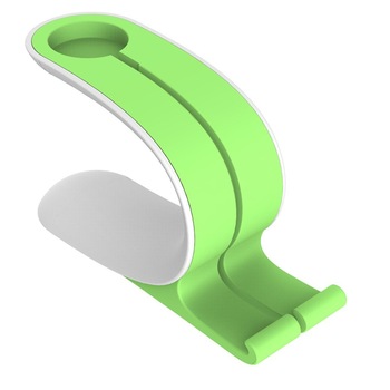Suport Apple watch pentru incarcator, alb cu verde, 2 in 1, Cartek, Dock stand masa birou ceas iwatch Suport Apple watch pentru incarcator, alb cu verde, 2 in 1, Cartek, Dock stand masa birou ceas iwatch