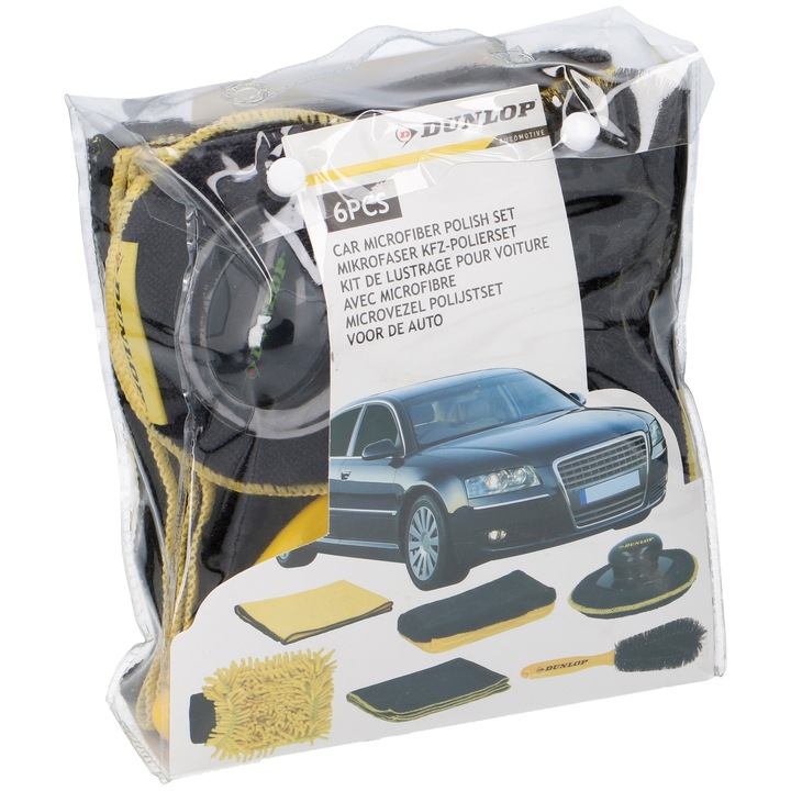 Set curatenie auto, 6 piese, microfibra