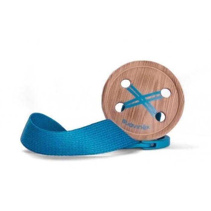 Lantisor suzeta textil nasturas bleu Suavinex