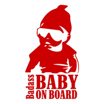 Sticker Auto - SMAER - Badass Baby On Board - 8.5cm x 15cm - Rosu Sticker Auto - SMAER - Badass Baby On Board - 8.5cm x 15cm - Rosu