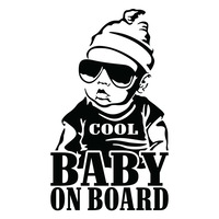 sticker auto - smaer - cool baby on board - 85cm x 15cm - negru imagen 18_0_
0