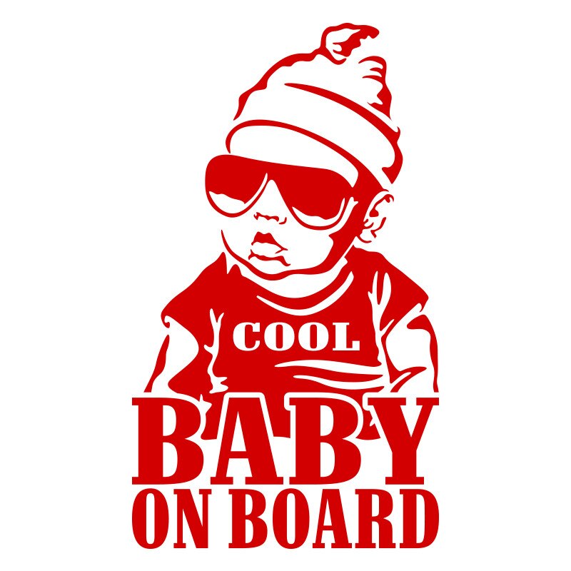 Sticker Auto - SMAER - Cool Baby On Board - 8.5cm x 15cm - Rosu