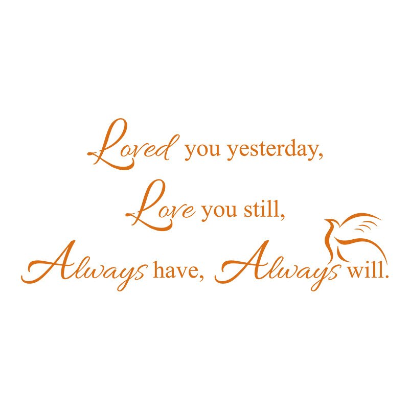 Sticker Decorativ - SMAER - ALWAYS LOVE - 120cm x 60cm - Portocaliu