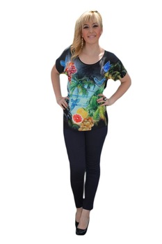 Tricou negru modern, imprimeu realist, D&J Exclusive, Negru Tricou negru modern, imprimeu realist, D&J Exclusive, Negru
