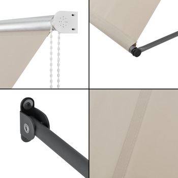 Copertina paravan solar retractabila montabila pe perete, pro.tec, 250 x 120 cm, otel/poliester, culoarea nisipului Copertina paravan solar retractabila montabila pe perete, pro.tec, 250 x 120 cm, otel/poliester, culoarea nisipului