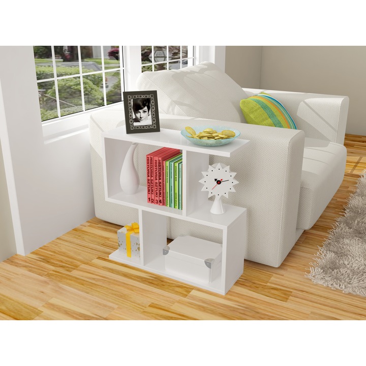 Masuta cafea Lale Elegance, 55 x 60 x 20 cm, PAL melaminat, alb