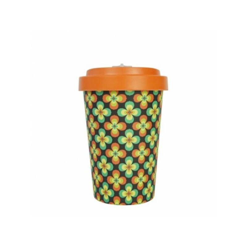 Cana de voiaj - Retro Flowers Orange