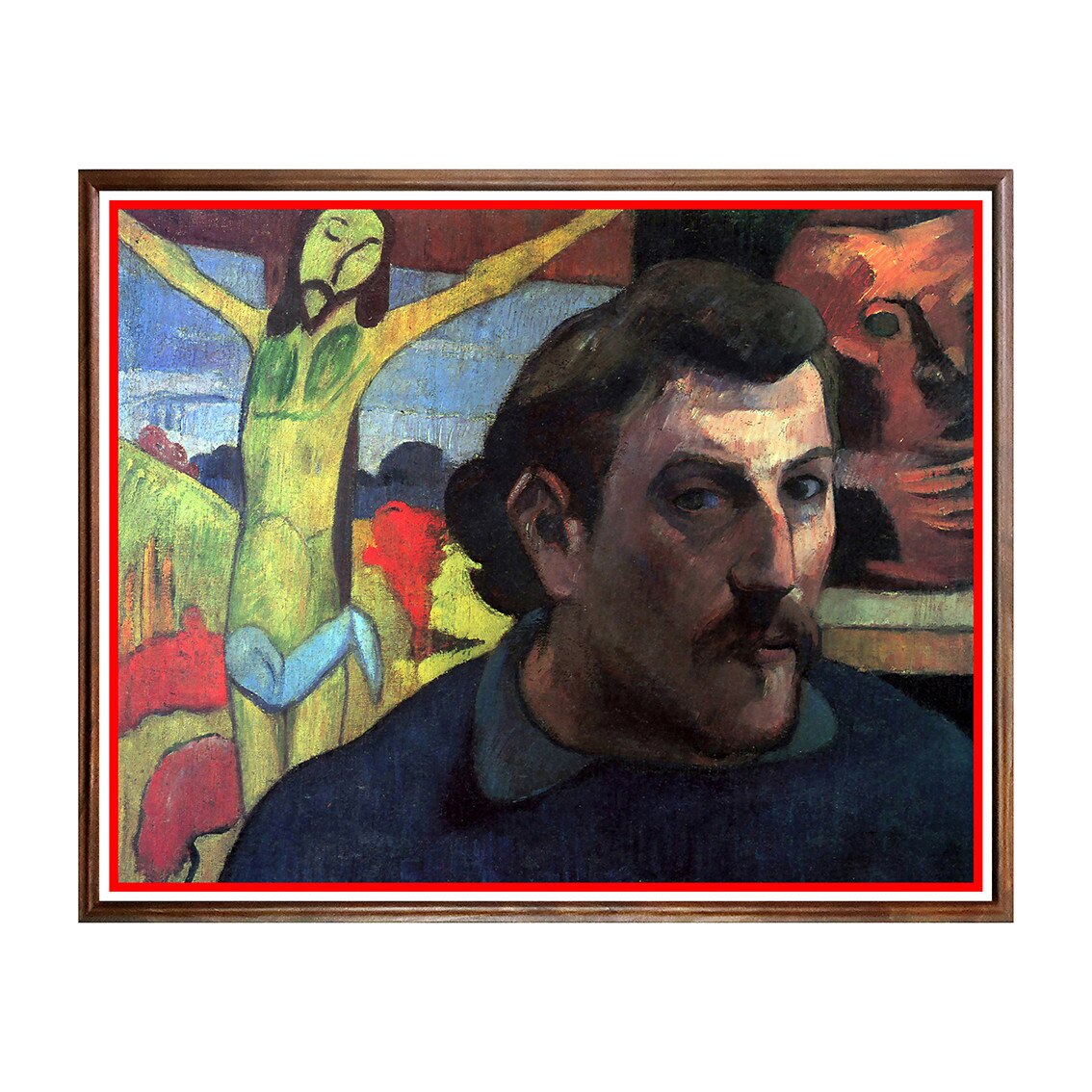Tablou Poster, Arta Sec. XIX, Paul Gauguin - Autoportrait au Christ Jaune - ASN-099, 40 x 50 cm