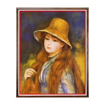 Tablou Poster, Arta Sec. XIX, Renoir - Girl with a Straw Hat - ASN-106, 40 x 50 cm Tablou Poster, Arta Sec. XIX, Renoir - Girl with a Straw Hat - ASN-106, 40 x 50 cm
