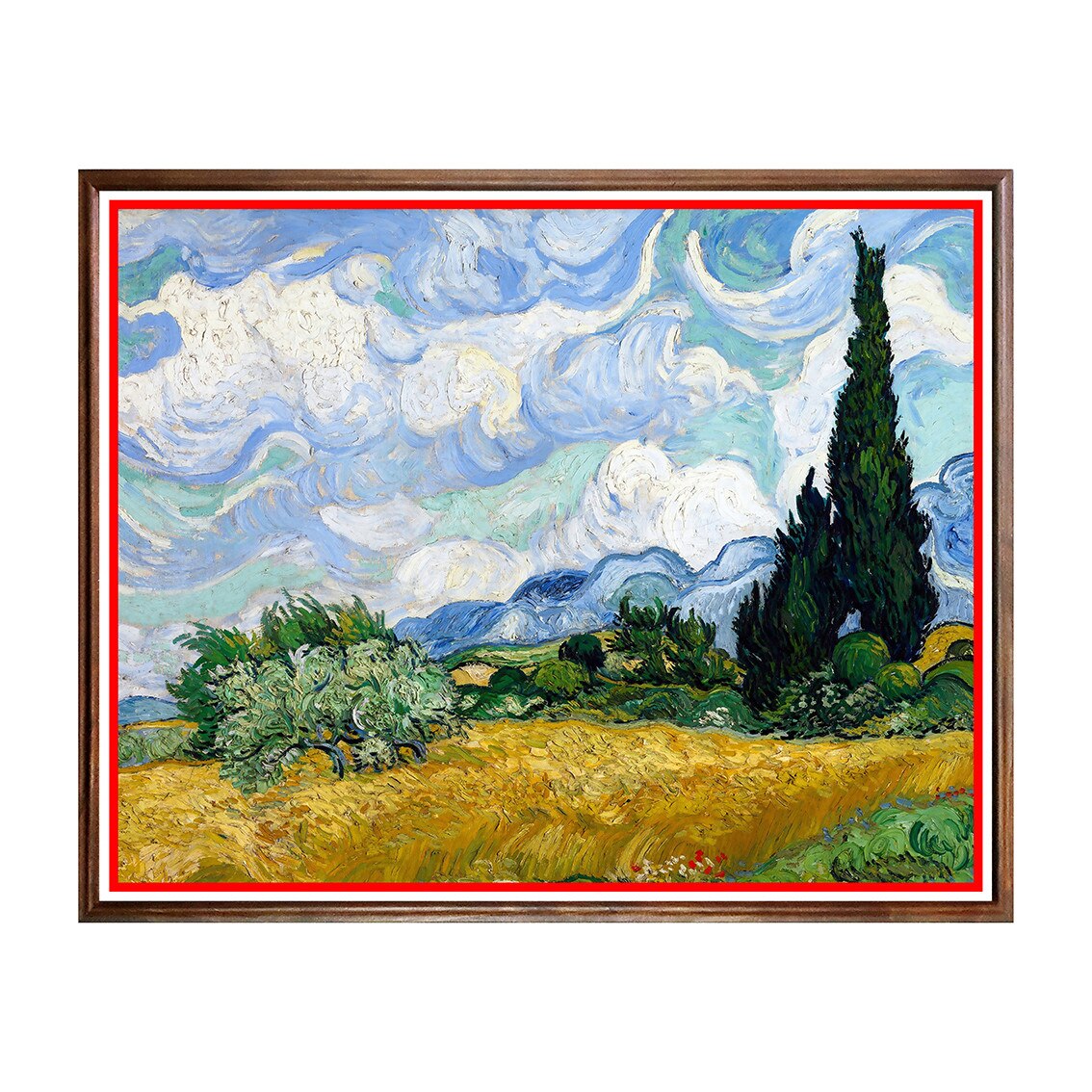 Tablou Poster, Arta Sec. XIX, Vincent van Gogh - Wheat Field with Cypresses - ASN-134, 40 x 50 cm