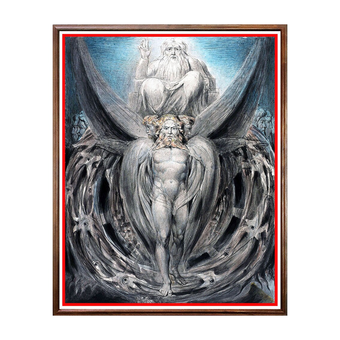 Tablou Poster, Arta Sec. XIX, William Blake - Ezekiel's Wheels - ASN-140, 40 x 50 cm
