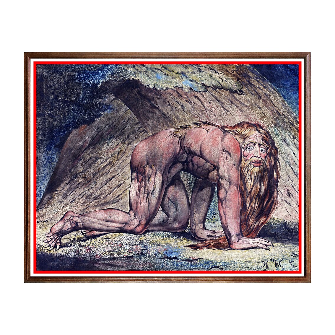 Tablou Poster, Arta Sec. XIX, William Blake - Nebuchadnezzar - ASN-143, 40 x 50 cm