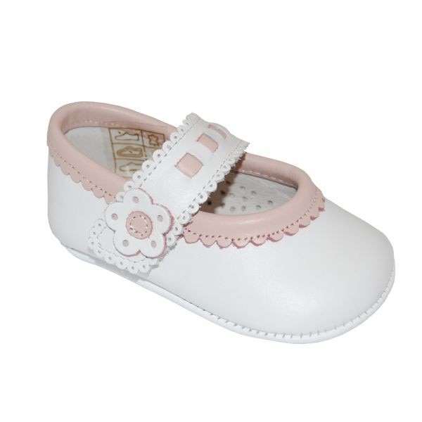 Pantofi bebe A1614 Blanco | Rosa, Panyno, Alb/Roz