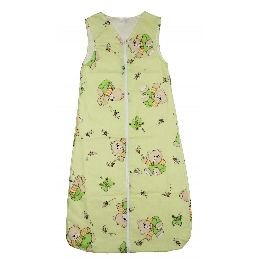 Sac de dormit vara ursulet cu albinute, verde-2-3 ani