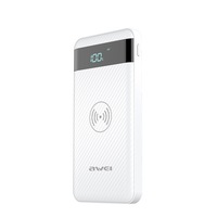 acumulator extern incarcare wireless 10000 mah dc-awei profesional fast charging afisaj led 2x usb white powerbank imagen 58_0_
0