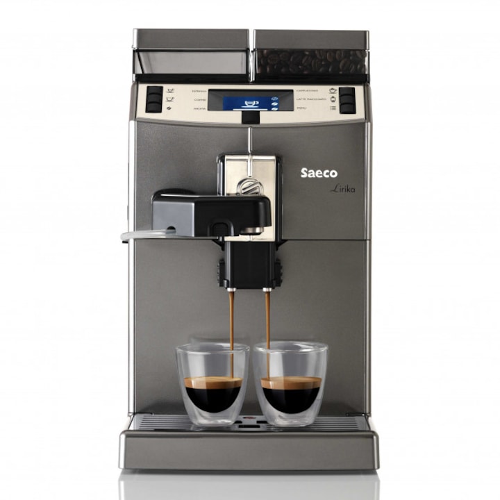 Saeco RI 9851/01 Lirika One touch Cappuccino Superautomatica automata kávéfőző, 15 bar, 1850W, Ezüst