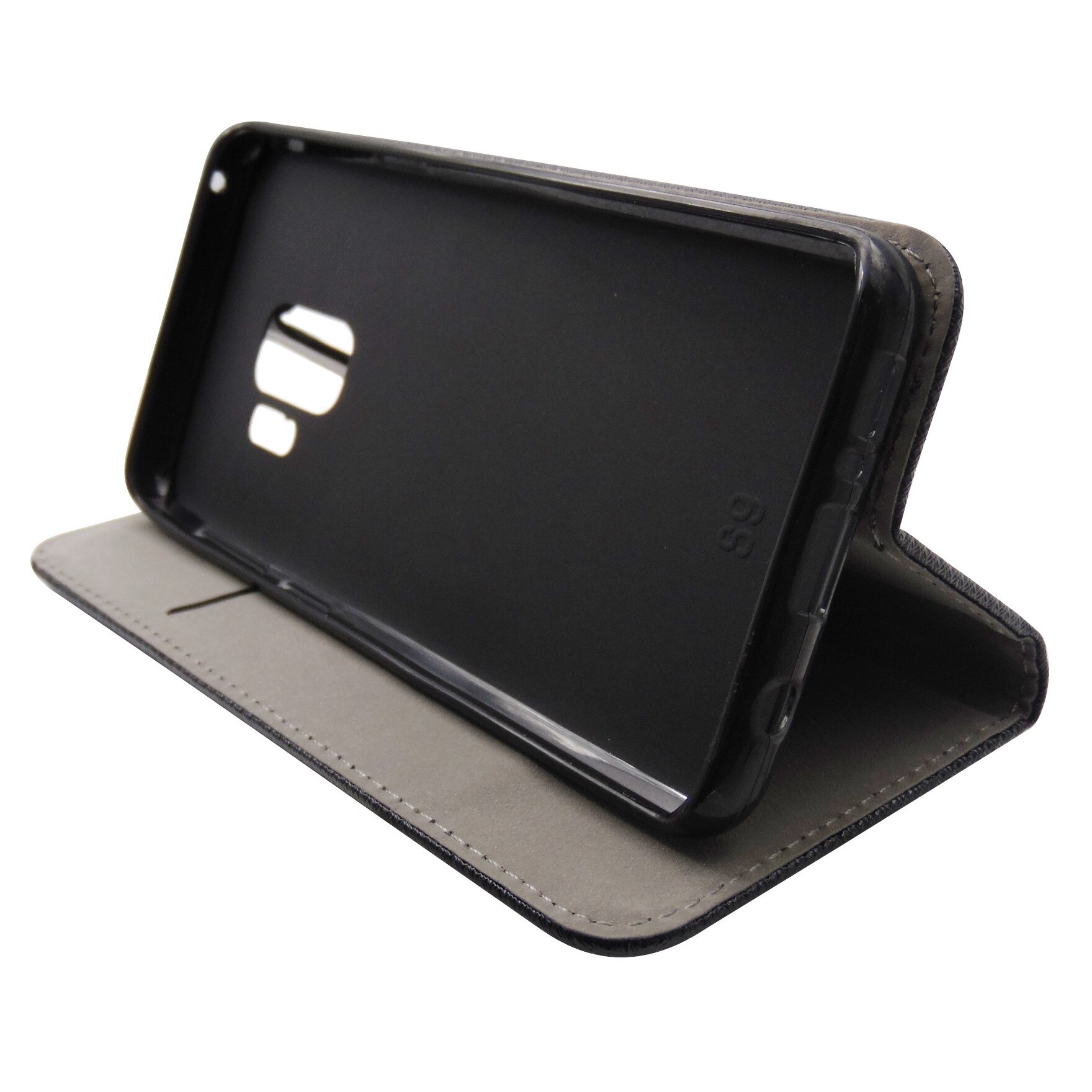 Husa tip carte cu stand Smart Magnet neagra pentru Samsung Galaxy S9
