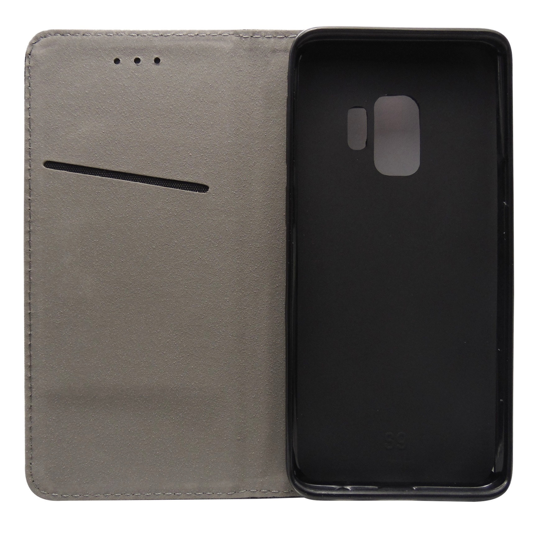 Husa tip carte cu stand Smart Magnet neagra pentru Samsung Galaxy S9