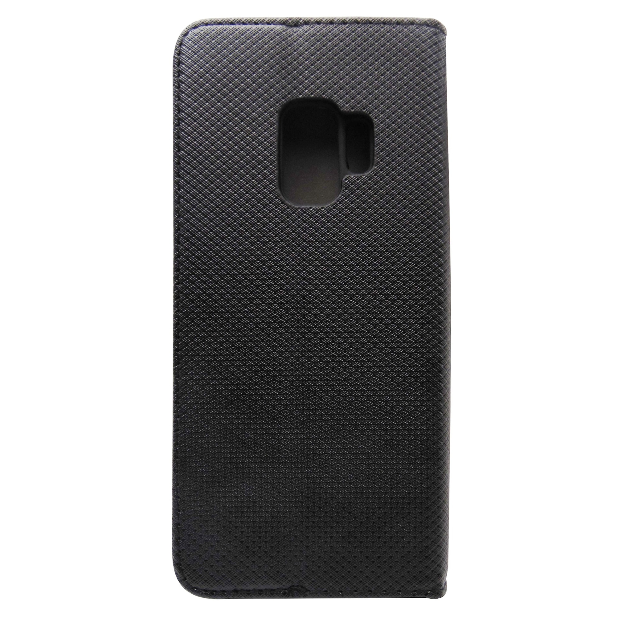 Husa tip carte cu stand Smart Magnet neagra pentru Samsung Galaxy S9