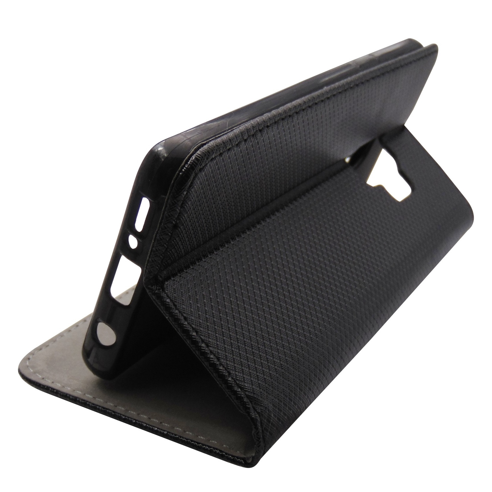 Husa tip carte cu stand Smart Magnet neagra pentru Samsung Galaxy S9