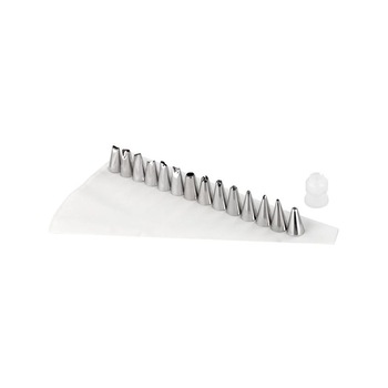 Set pentru ornare torturi si prajituri, Pos+14 duiuri, inox Set pentru ornare torturi si prajituri, Pos+14 duiuri, inox