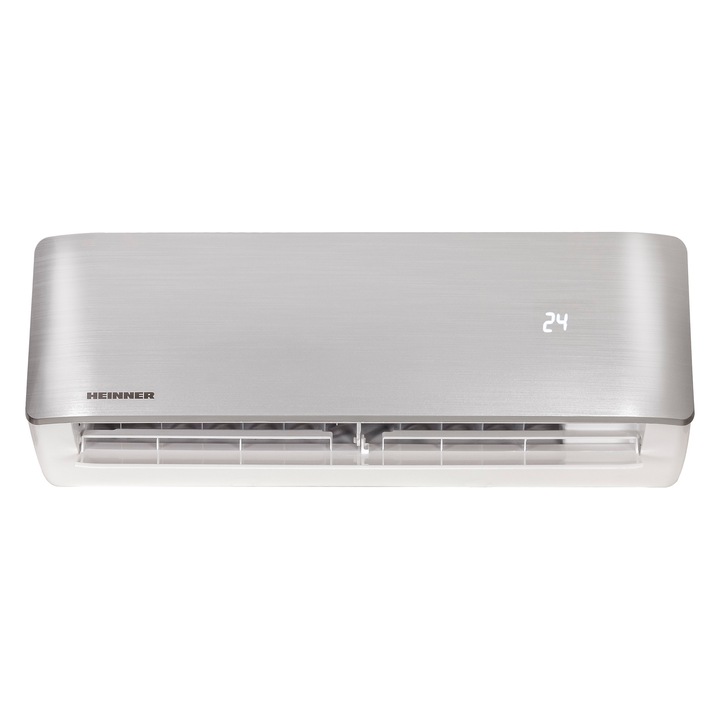 Aparat de aer conditionat Heinner Onix Eco Smart Inverter 12000 BTU Wi-Fi, Clasa A++, Functie incalzire, Control prin internet, Functie ECO, Follow me, R32, HAC-CO12WFN-SL, Argintiu