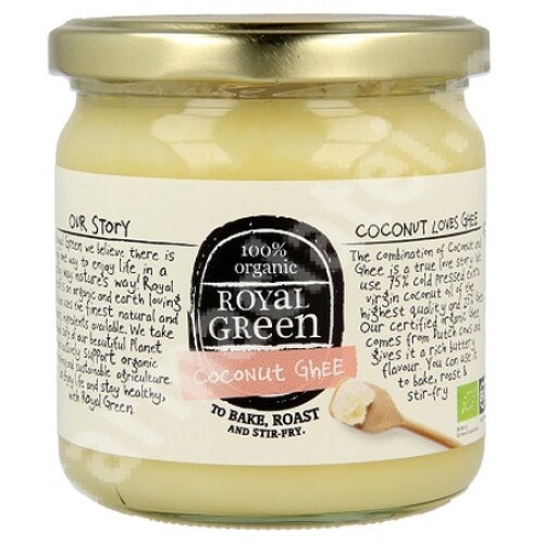 Ulei extra-virgin de cocos cu unt ghee, Royal Green, 325 ml