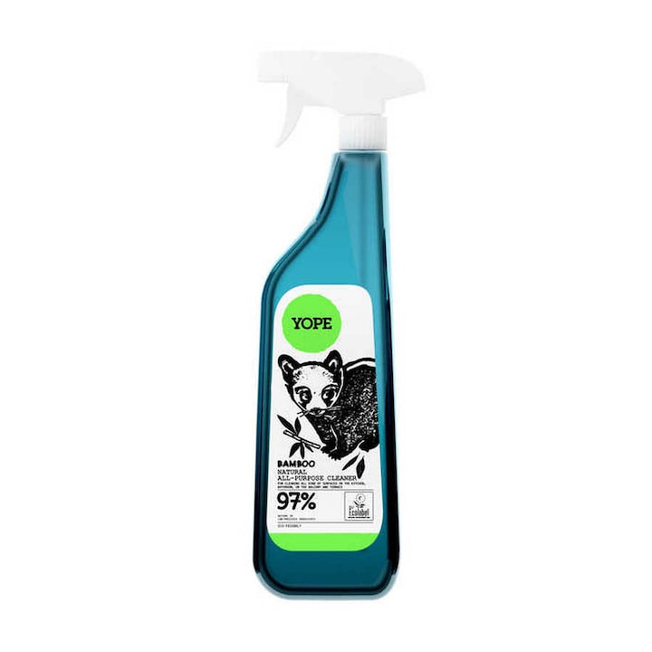 Универсален почистващ спрей Natural Universal Cleaner, биоразградим, аромат на бамбук, Yope, 750 ml