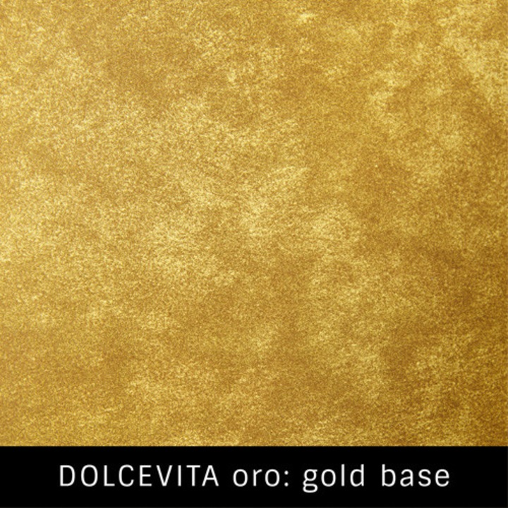 Vopsea decorativa Dolcevita, Ferrara Design, culoare aurie, pe baza de apa, pentru interior, 4 L