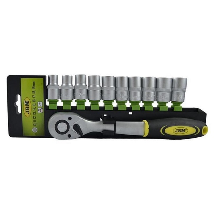 Dugókulcs készlet 10 részes JBM 52949, 1/2”, 10-19 mm