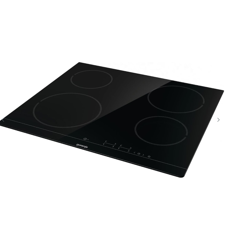 Стъклокерамичен плот Gorenje ECT641BSC, 4 нагревателни зони, Черен