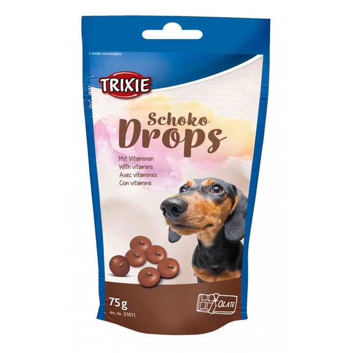 Trixie Drops csokis jutalomfalat kutyáknak, 75 g, 31611